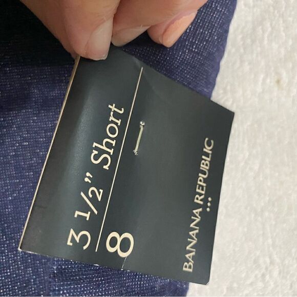 NWT Banana Republic Hamptons Dark Denim Blue Shimmer Shorts 3 1/2" - Picture 8 of 8
